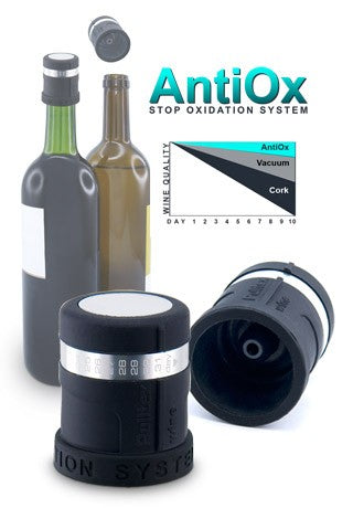 Pulltex AntiOx Wine Stopper M-Box - Black *NEW